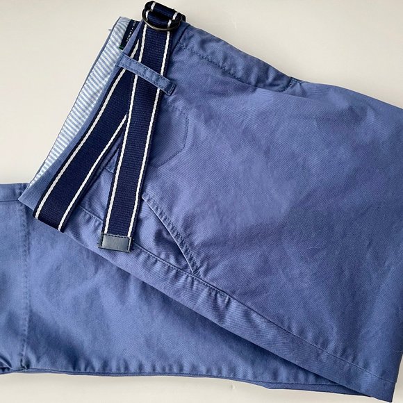 Tommy Hilfiger 2 Lot Ladies 12 Cropped Straight Leg Pant w Belt Blue Tan Bundle - Picture 6 of 16
